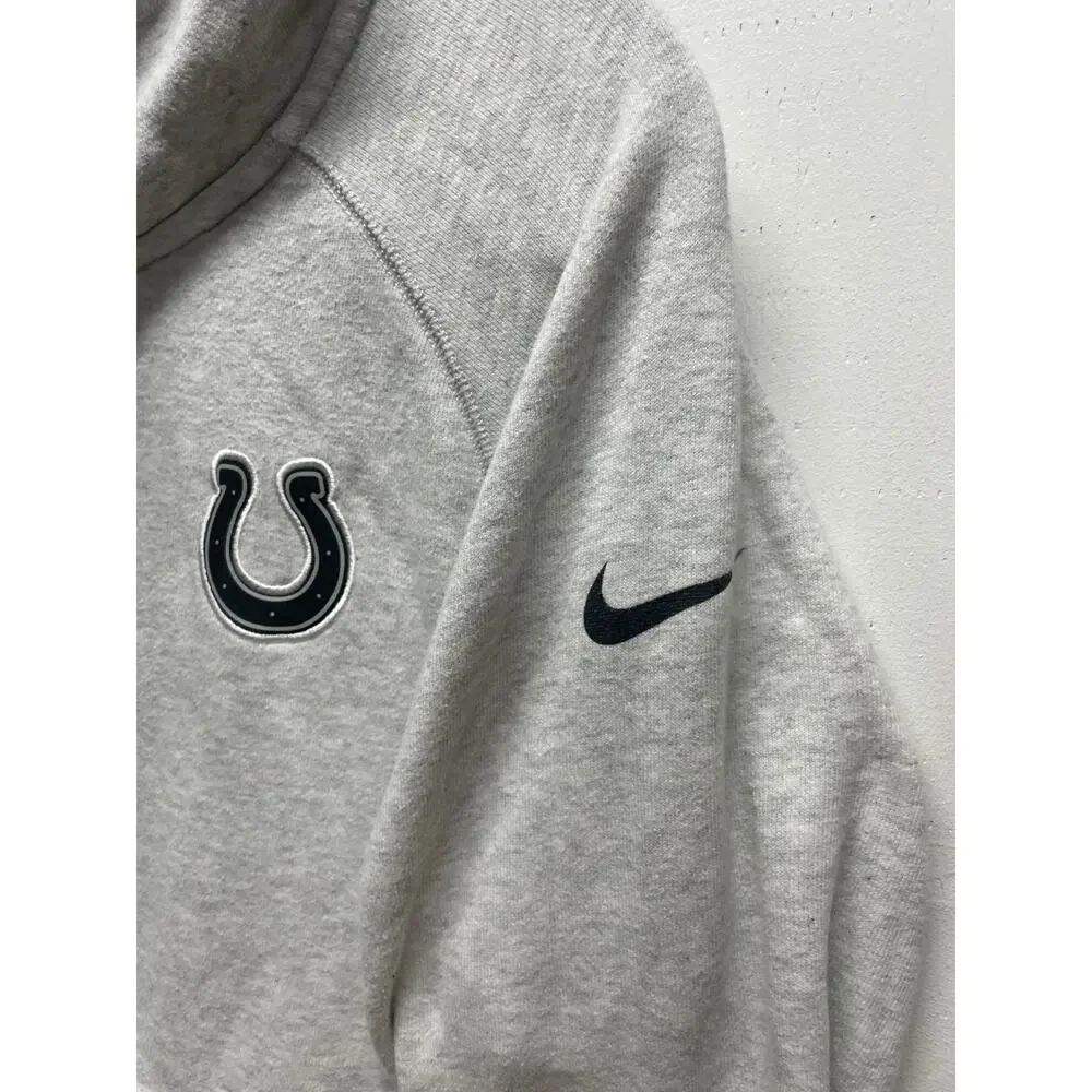 Nike Men's Zip Up Gray Colts Jacket Size Large - Logo in Black - Football
